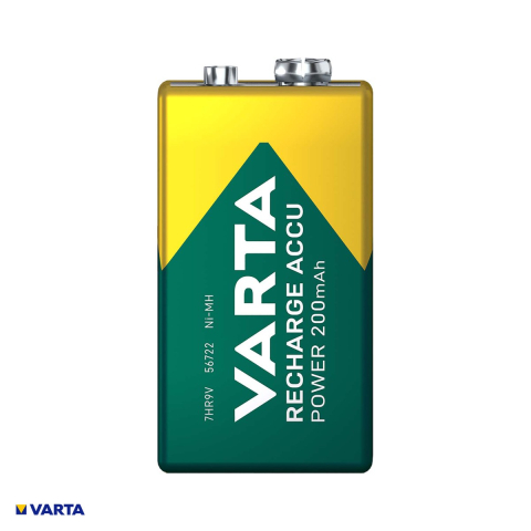 Acumulator VARTA Recharge Accu Power 9V HR9V 56722, Ni-MH, 8.4 V, 200 mAh, preincarcat, gata de folosire, in blister [3]