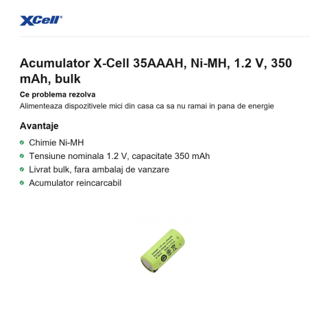 Acumulator X-Cell 35AAAH, Ni-MH, 1.2 V, 350 mAh, bulk [1]