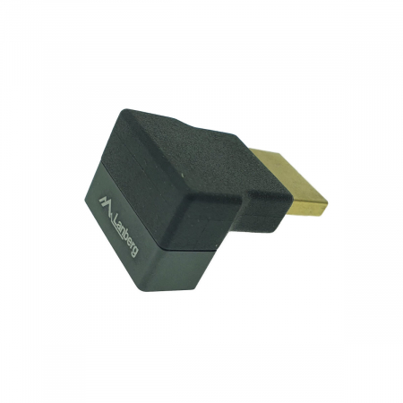 Adaptor HDMI tata la HDMI mama, 8K, unghi 90 grade, inclinat in jos, Lanberg 44099, DSC, eARC, HDR, carcasa aluminiu, argintiu [2]
