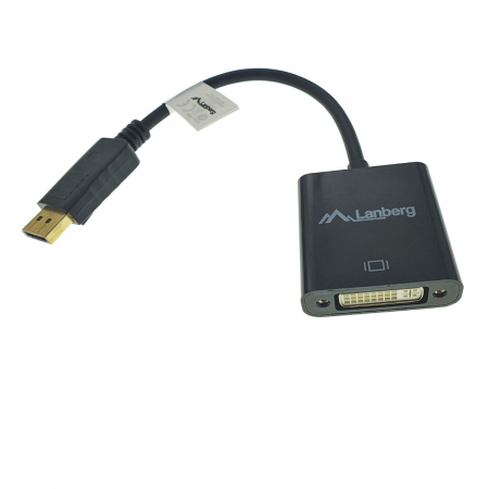 Adaptor, Lanberg, AD-0007-BK, 0,1 m, DisplayPort, DVI-D, Negru [1]