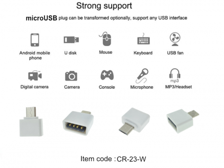 Adaptor OTG USB 2.0 mama la microUSB tata, alimentare, conectare si transfer de date, alb [5]
