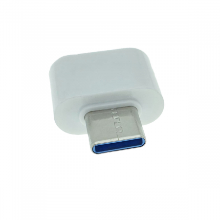 Adaptor OTG USB 2.0 mama la USB tip C tata, alimentare, conectare si transfer de date, alb [2]