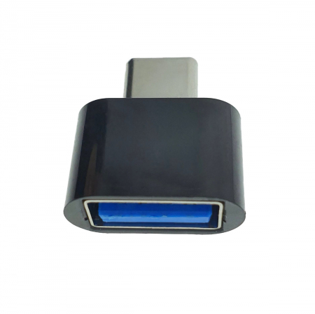 Adaptoare si convertoare - Adaptor OTG USB 2.0 mama la USB tip C tata, alimentare, conectare si transfer de date, negru