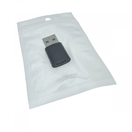 Adaptor OTG USB 3.1 tata la USB tip C mama, carcasa aluminiu, Data C 080, alimentare si transfer de date, negru [5]