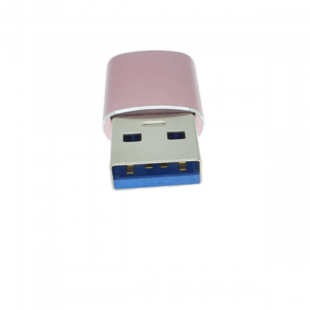 Adaptor OTG USB 3.1 tata la USB tip C mama, carcasa aluminiu, Data C 080, alimentare si transfer de date, roz [5]