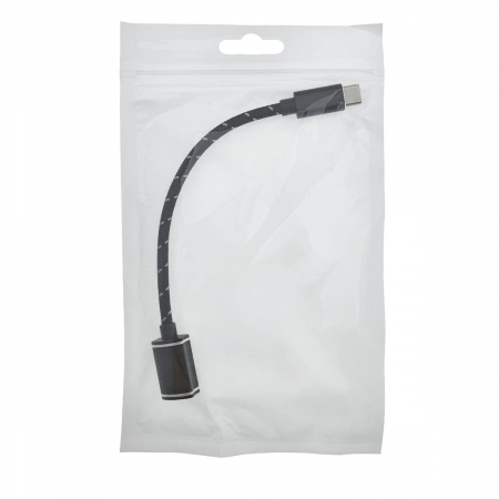 Adaptor premium OTG, USB 3.0 mama la USB tip C tata, Revolution 088, cablu cu invelis textil, carcasa aluminiu, negru [4]