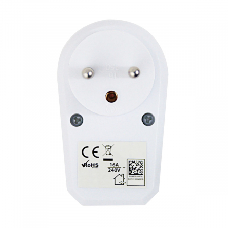Adaptor priza cu un port si intrerupator integrat, 3680W, 16A, dimensiuni 85 x 74 x 50 mm, protectie copii, Tip E, alb [4]