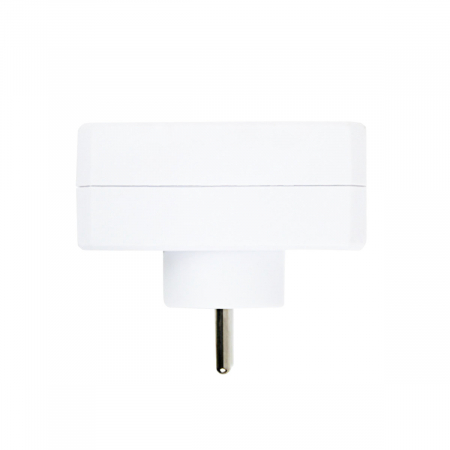 Adaptor priza dubla, 3680W, 16A, cu impamantare, dimensiuni 85 x 75 x 48 mm, alb [2]