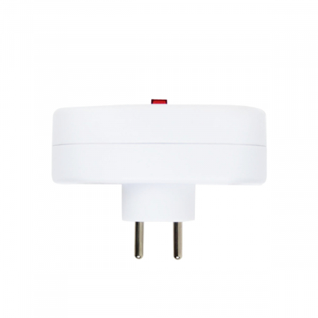 Adaptor priza dubla cu un intrerupator, 3680W, 16A, cu impamantare, dimensiuni 107 x 805 x 52 mm, alb [3]