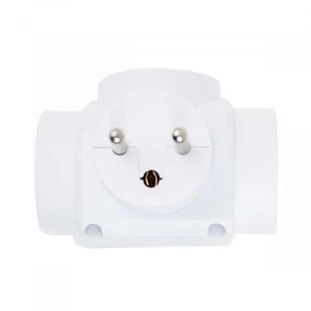 Adaptor priza multipla cu 3 porturi laterale, 3680W, 16A, stecher cu impamantare, dimensiuni 85 x 80 x 57 mm, alb [3]