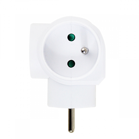 Adaptor priza multipla cu 3 porturi laterale, 3680W, 16A, stecher cu impamantare, dimensiuni 85 x 80 x 57 mm, alb [2]