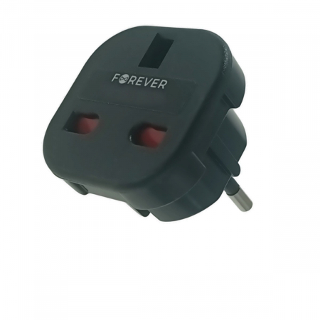 Adaptoare priza - Adaptor priza UK la priza Europa, Forever 39437, 10A, negru
