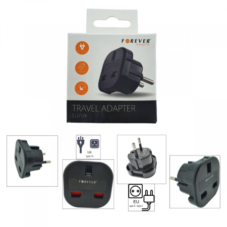 Adaptor priza UK la tip priza Europa, Forever 39437, negru [5]