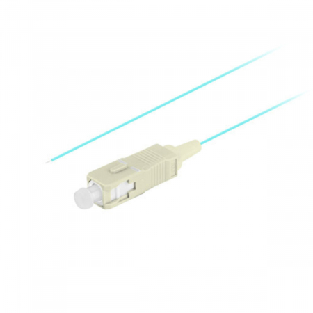 Adaptor retea fibra optica coada/Pigtail cu conector SC/UPC, lungime 2m, Lanberg 43355, Easy Strip MM OM3, turcoaz [1]