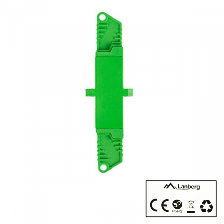 Adaptor retea fibra optica cu conectori E2000/APC, Lanberg 43379, SM, SIMPLEX, verde [4]