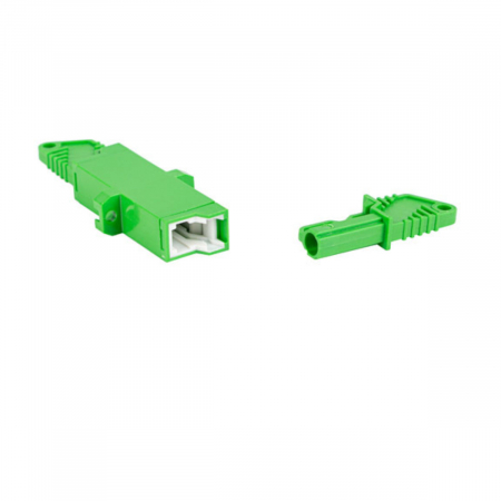 Adaptoare priza retea - Adaptor retea fibra optica cu conectori E2000/APC, Lanberg 43379, SM, SIMPLEX, verde