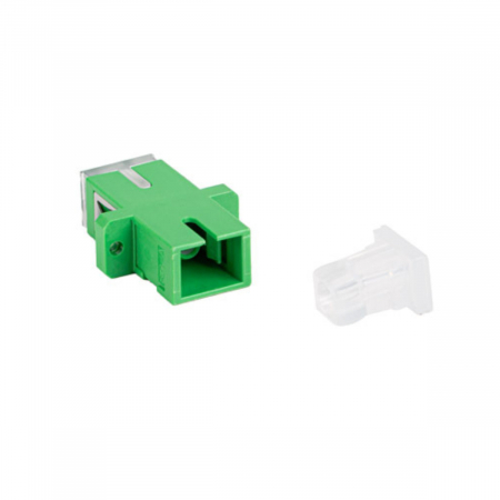 Adaptor retea fibra optica cu conectori SC/APC, Lanberg 43380, SM SIMPLEX, cu capace transparente, verde [2]