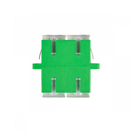 Adaptor retea fibra optica cu conectori SC/APC, Lanberg 43381, SM DUPLEX, capace transparente, verde [3]