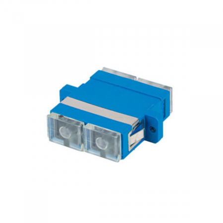 Adaptor retea fibra optica cu conectori SC/UPC, Lanberg 43367, SM DUPLEX, capace transparente, albastru [2]
