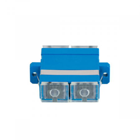 Adaptoare priza retea - Adaptor retea fibra optica cu conectori SC/UPC, Lanberg 43367, SM DUPLEX, capace transparente, albastru