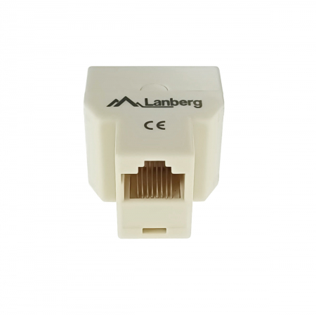 Adaptor splitter 2 x RJ45 mama la RJ45 mama, Lanberg 41864, bej [2]