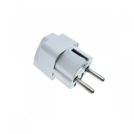 Adaptor stecher, pentru priza tip EU, in blister, alb [2]