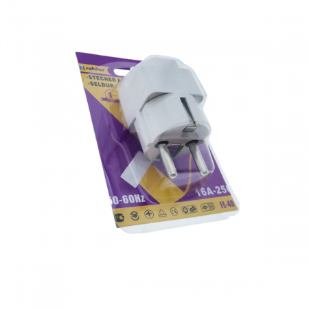 Adaptor stecher, pentru priza tip EU, in blister, alb [3]