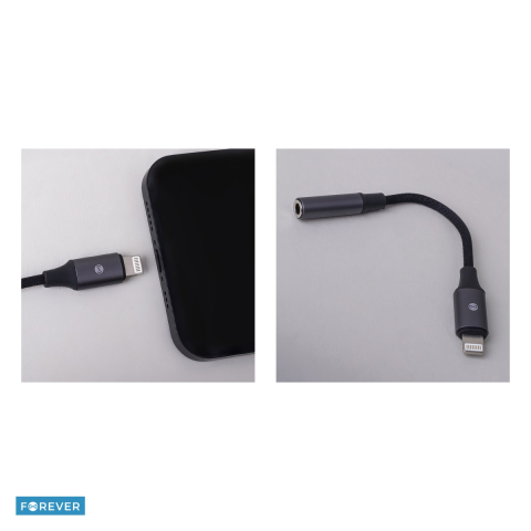 Adaptor tip Lightning AUX Forever AJL-01, conector tip Lightning la Jack 3.5 mm mama, permite high-quality 24-bit stereo sound pana la 48KHz, transmite functiile castilor gen control volum si raspuns  [4]