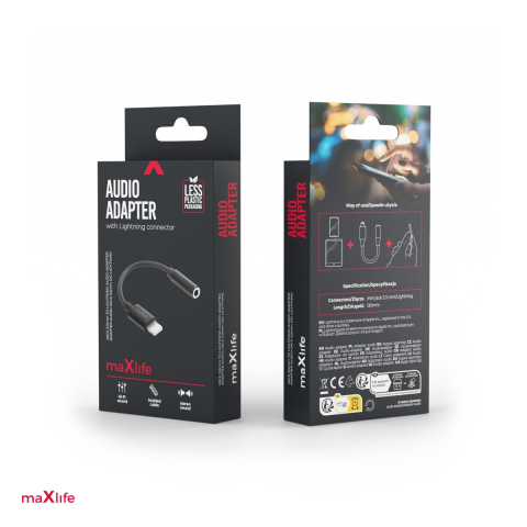 Adaptor tip Lightning AUX Maxlife MXJL-02, conector tip Lightning la Jack 3.5 mm mama, permite suntet stereo clar si dinamic pana la 24-bit - 48 kHz, suport pentru toate functiile standard ale castilo [3]