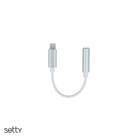 Adaptor tip Lightning AUX Setty, conector tip Lightning la Jack 3.5 mm mama, cablu 0.12m, alb [3]