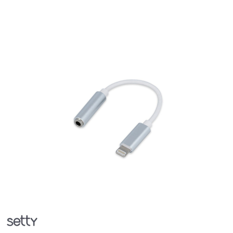 Adaptoare smartphone - Adaptor tip Lightning AUX Setty, conector tip Lightning la Jack 3.5 mm mama, cablu 0.12m, alb