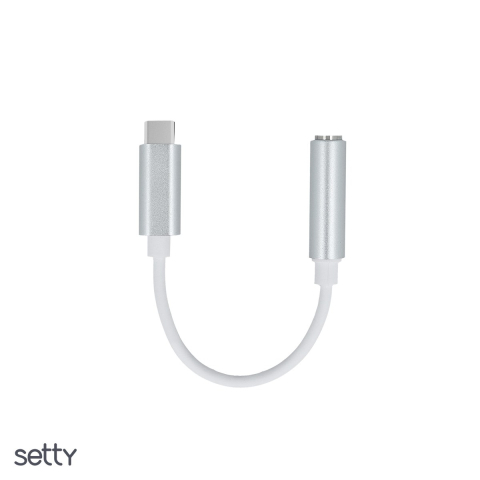 Adaptor Type-C AUX , USB-C tata la Jack 3.5 mm mama, cablu 0.12m, pentru functii audio si incarcare, alb [3]