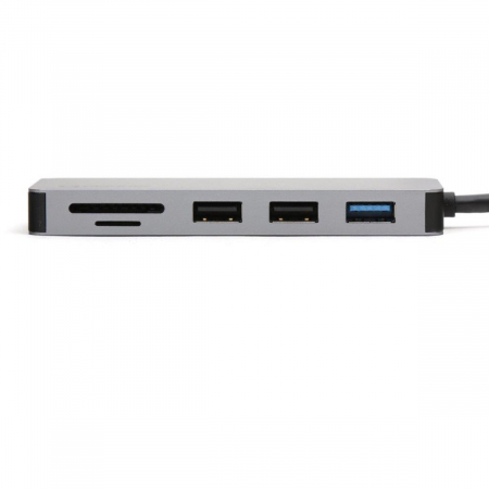 Adaptor USB 3.0 tip C multifunctional 7 in 1, Platinet 45221, HDMI 4K, USB-C PD, cititor card micro/SD, HUB 3 port USB [2]