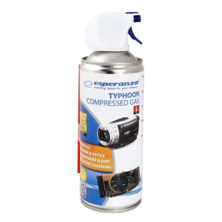 Aer comprimat 400 ml, cu sistem tip pistol, Esperanza Typhoon L Gun, pentru curatare dispozitive [2]