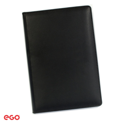 Organizare si arhivare - Agenda nedatata Ego Bruges din piele naturala, A5, 15.8x23.3 cm, 256 pagini, negru