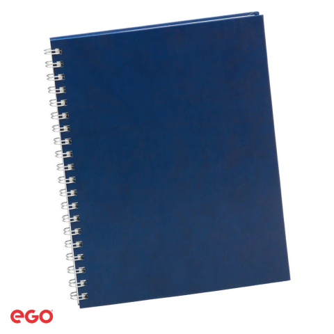 Birotica papetarie - Agenda nedatata Ego Premier cu spira, A4, 20.5x26 cm, 208 pagini, albastru