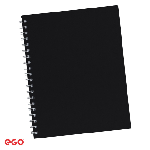 Birotica papetarie - Agenda nedatata Ego Premier cu spira, A4, 20.5x26 cm, 208 pagini, negru