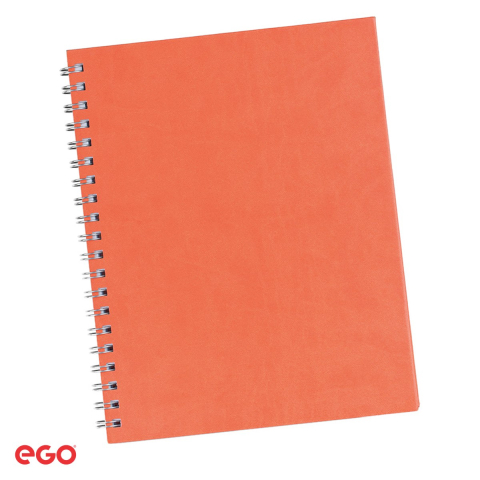 Birotica papetarie - Agenda nedatata Ego Premier cu spira, A4, 20.5x26 cm, 208 pagini, portocaliu