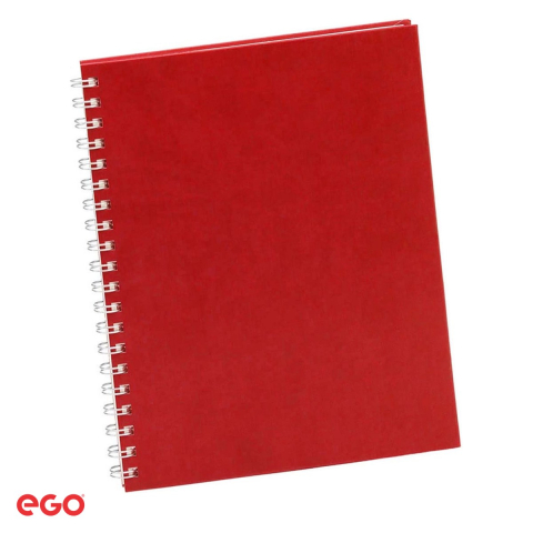 Birotica papetarie - Agenda nedatata Ego Premier cu spira, A4, 20.5x26 cm, 208 pagini, rosu