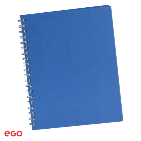 Birotica papetarie - Agenda nedatata Ego Premier VO cu spira, A4, 20.5x26 cm, 208 pagini, albastru