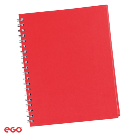 Birotica papetarie - Agenda nedatata Ego Premier VO cu spira, A4, 20.5x26 cm, 208 pagini, rosu