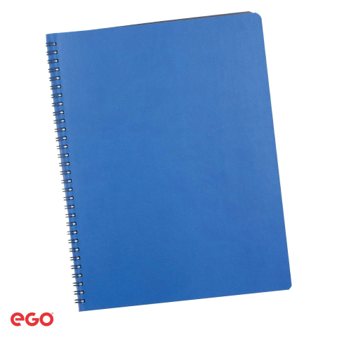 Birotica papetarie - Agenda nedatata Ego Siena cu spira, A4, 20.5x27 cm, 128 pagini, albastru