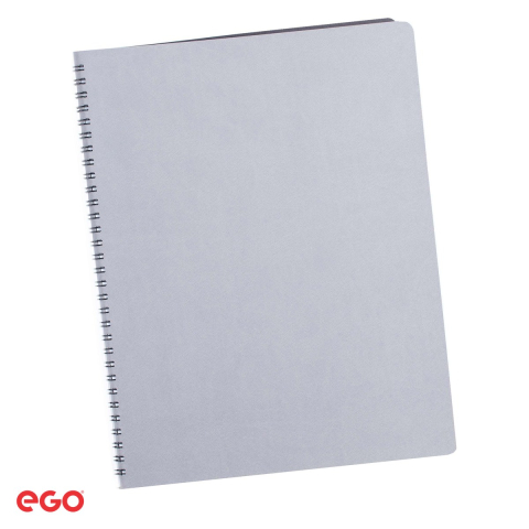 Birotica papetarie - Agenda nedatata Ego Siena cu spira, A4, 20.5x27 cm, 128 pagini, gri