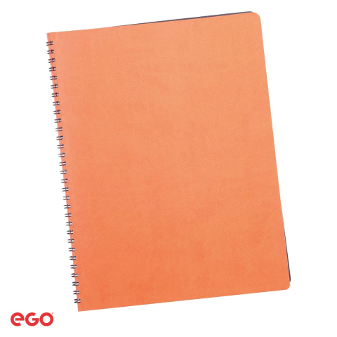 Birotica papetarie - Agenda nedatata Ego Siena cu spira, A4, 20.5x27 cm, 128 pagini, portocaliu