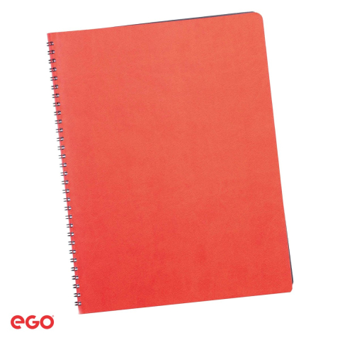 Birotica papetarie - Agenda nedatata Ego Siena cu spira, A4, 20.5x27 cm, 128 pagini, rosu