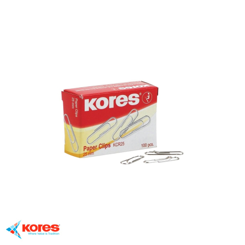 Agrafe de birou - Agrafe metalice 25 mm Kores, prindere sigura a documentelor, cutie 100 bucati