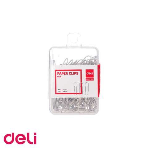 Agrafe de birou - Agrafe metalice 29mm Deli, cutie plastic 100 bucati, pentru organizarea documentelor de birou
