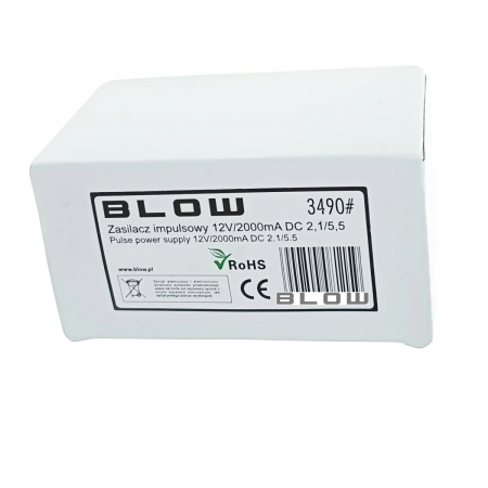 Alimentator de 12V-2A, 24W, cu mufa jack 2.1x5.5mm, cabluri alimentare de 1.5m si 1m, Blow 08115, negru [4]