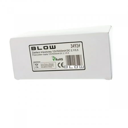 Alimentator de 12V-5A, 60W, cu mufa jack 2.1x5.5mm, cabluri alimentare de 1.2m si 1m, Blow 08112, negru [5]