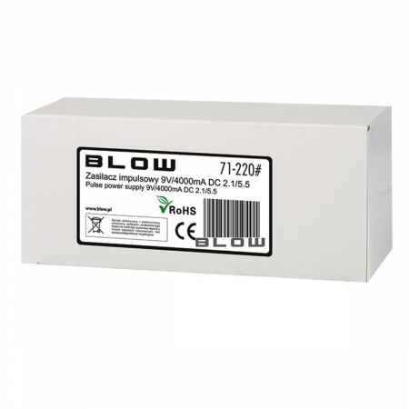 Alimentator de 9V-4A, 36W, cu mufa jack 2.1x5.5mm, cabluri alimentare de 1.1m si 0.9m, Blow 11940, negru [4]